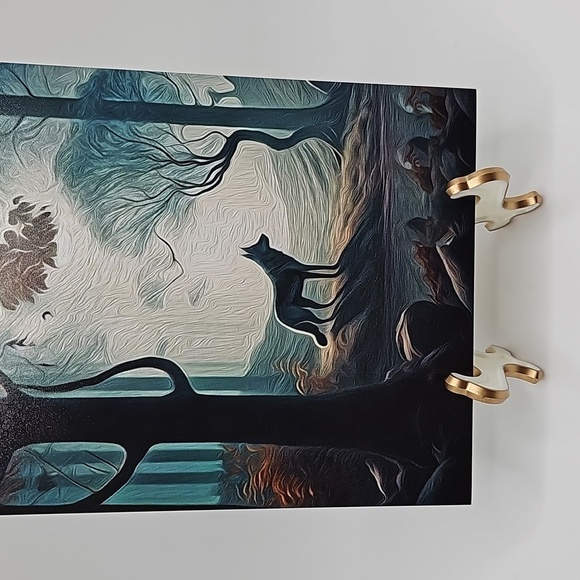 4x6 Wolf in the Forest Fantasy‎ Art Illustration Oil Painting Print - Picture 2 of 6